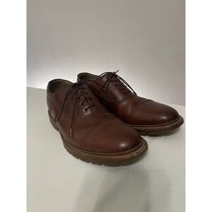 Frye James Bal Lug Oxford 87943 Mens Brown Leather Lace Up Cap Toe‎ Shoes 9 1/2D
